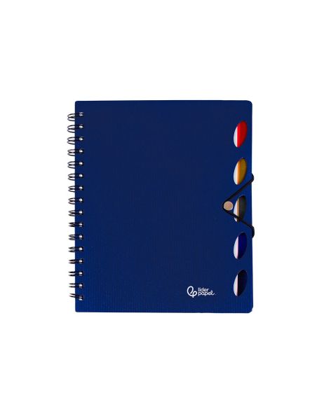 Cuaderno Espiral Liderpapel A4 Micro Executive Tapa Plastico 100H 80Gr Cuadro 5Mm 5 Sep Aradores Con Gomilla Azul|Libreriasalesiana