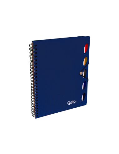 Cuaderno Espiral Liderpapel A5 Micro Executive Tapa Plastico 100H 80Gr Cuadro 5Mm 5 Se Paradores Con Gomilla Azul