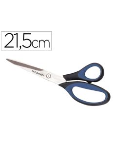 Tijera Oficina Q-Connect Mango Caucho 8" 21'5 Cm Blister De Seguridad