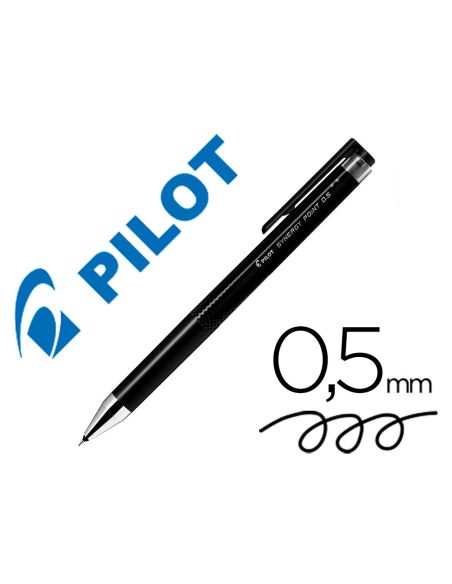 Boligrafo Negro Pilot Synergy Point Retractil Sujecion De Caucho Tinta Gel 0,5 Mm