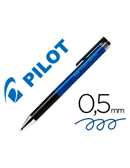 Boligrafo Azul Pilot Synergy Point Retractil Sujecion De Caucho Tinta Gel 0,5 Mm