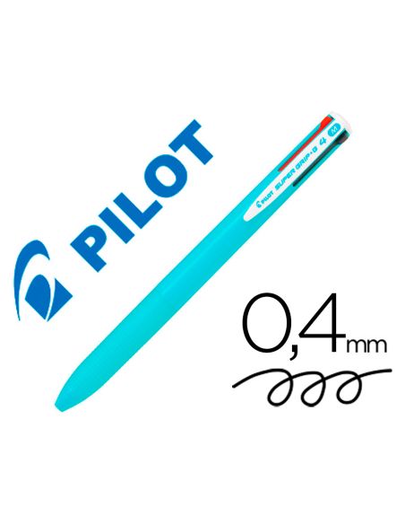 Boligrafo Color Azul Pilot Super Grip G 4 Colores Retractil Sujecion De Caucho Tinta Base De Aceite
