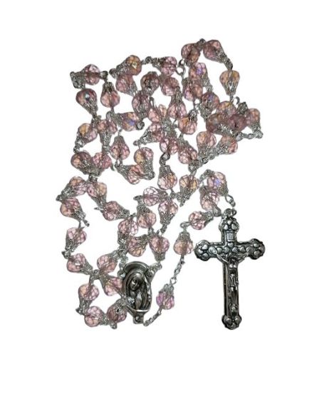 Rosario Cristal Copeta 8X6Mm Rosa