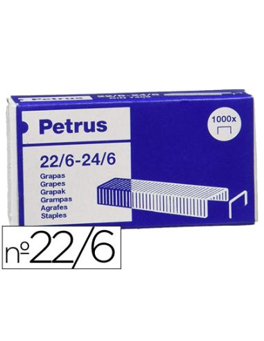 Grapas Petrus Nº 22/6 Galvanizada Caja De 1000 Unidades