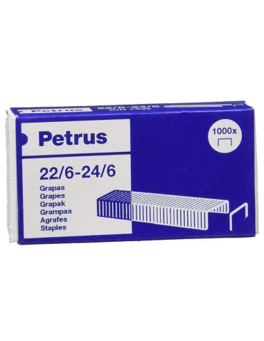 Grapas Petrus Nº 22/6 Galvanizada Caja De 1000 Unidades