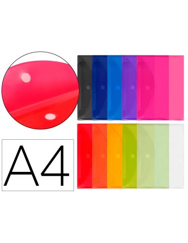 Carpeta Liderpapel Dossier A4 Cierre De Velcro Colores Surtidos Pack 10+2 Gratis
