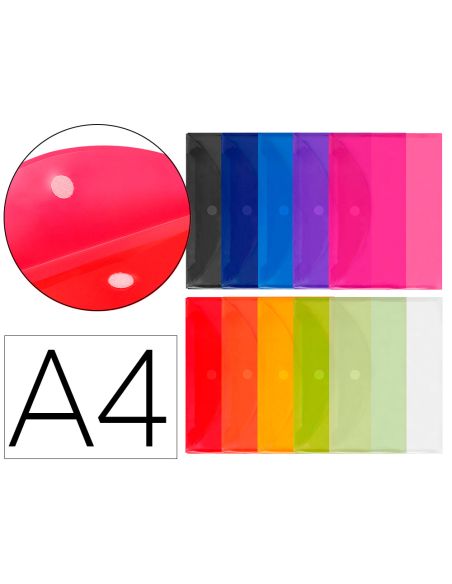 Carpeta Liderpapel Dossier A4 Cierre De Velcro Colores Surtidos Pack 10+2 Gratis