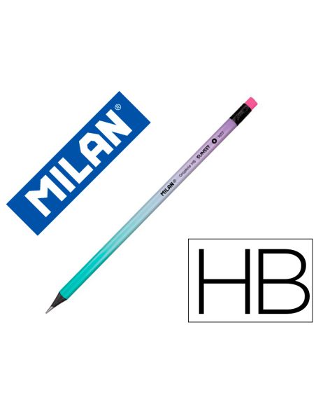 Lapices De Grafito Milan Sunset Hb Madera Negra De Tilo Con Goma De Borrar Colores Surtidos