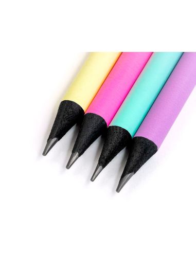 Lapices De Grafito Milan Sunset Hb Madera Negra De Tilo Con Goma De Borrar Colores Surtidos