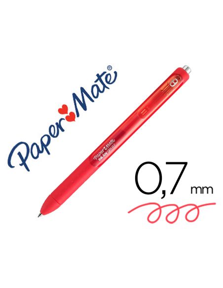 Boligrafo Rojo Paper Mate Inkjoy Retractil Gel Pen Trazo 0,7 Mm