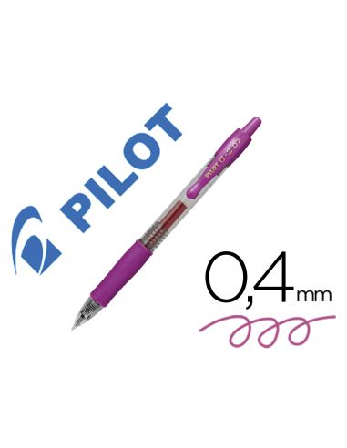 Boligrafo Rosa Pilot G-2 Tinta Gel Retractil Sujecion De Caucho