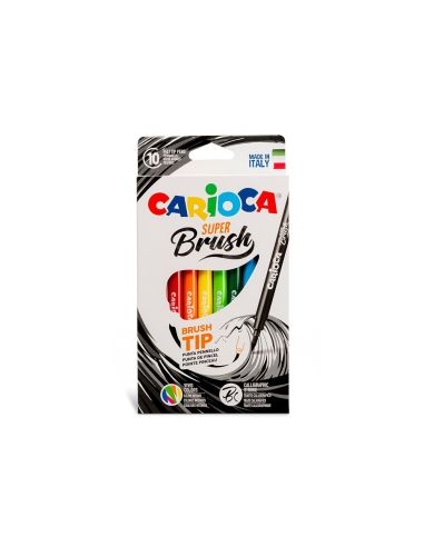 Rotulador Carioca Super Brush Caja De 10 Unidades Colores Surtidos
