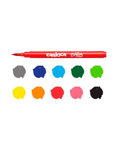 Rotulador Carioca Super Brush Caja De 10 Unidades Colores Surtidos