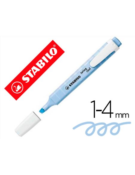 Rotulador Azul Nublado Stabilo Fluorescente Fino Swing Cool Pastel
