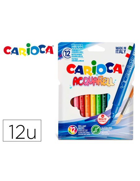 Rotulador Carioca Aquarelle Punta De Pincel Caja De 12 Unidades Colores Surtidos