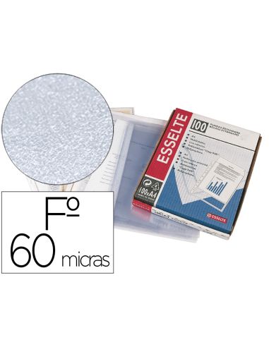 Funda Multitaladro Esselte Folio Polipropileno Piel De Naranja 60 Mc Con Refuerzo Caja De 100 Unidades