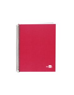 Cuaderno Espiral Liderpapel A5 Micro Papercoat Tapa Forrada 140H 75Gr Cuadro5Mm 5 Banda S 6 Taladros Rojo 2