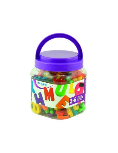 Juego Miniland Letras Mayusculas Magneticas Bote De 154 Piezas