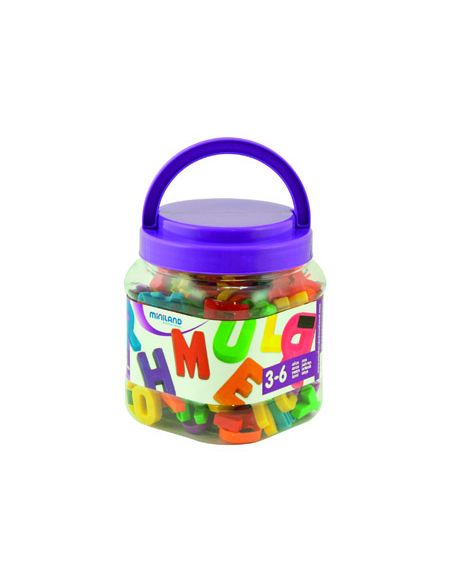 Juego Miniland Letras Mayusculas Magneticas Bote De 154 Piezas