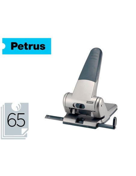 Taladrador Petrus 305 Metalico Capacidad De 65 Hojas Color Plata