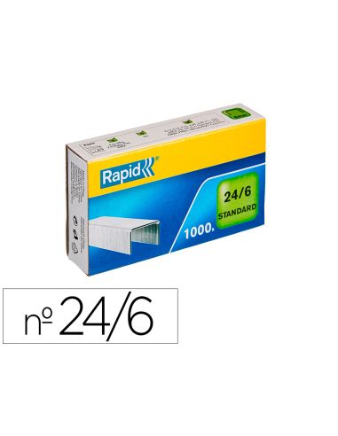 Grapas Rapid 24/6 Mm Galvanizada Caja De 1000 Unidades