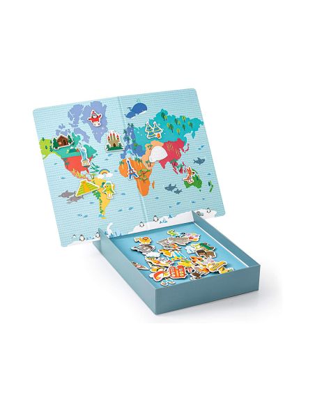 Juego Apli Didactico Magnetico Mapa Mundi 40 Piezas
