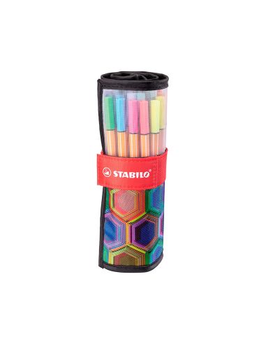 Rotulador Stabilo Punta De Fibra Point 88 Art Estuche Rollerset De 25 Unidades Colores Surtidos