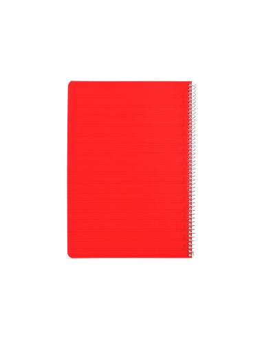 Cuaderno Espiral Liderpapel A4 Pautaguia Tapa Plastico 80H 90Gr Cuadro Pautado 4Mm Con Margen Color Rojo