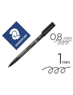 Rotulador Negro  Staedtler Lumocolor Retroproyeccion Punta De Fibrapermanente 317-9 Punta Media Redonda 0.8-1 Mm