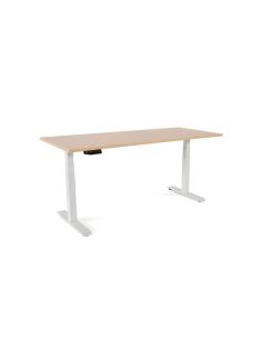 Mesa Rocada Regulable En Altura Electricamente Hasta 129 Cm Estructura De Acero Tablero 180 Cm Color Haya