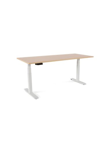 Mesa Rocada Regulable En Altura Electricamente Hasta 129 Cm Estructura De Acero Tablero 180 Cm Color Haya