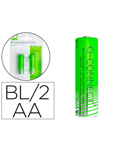 Pila Q-Connect Alcalina Aa Recargable Blister De 2 Unidades