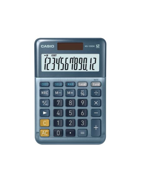 Calculadora Casio Ms-120Em Sobremesa 12 Digitos Tx +/- Color Azul