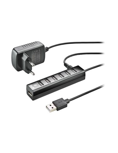 Hub Ngs Tiny 7 Puertos Con Adaptador Corriente Usb 2.0