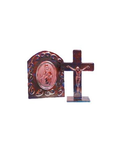 Cuadro Y Cruz Cristal Plata 13X18,5Cm Maria Auxiliadora
