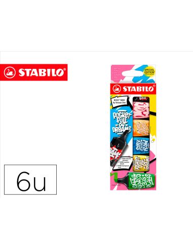 Rotulador Stabilo Boss Mini Fluorescente By Snooze One Estuche De 6 Unidades Colores Surtidos