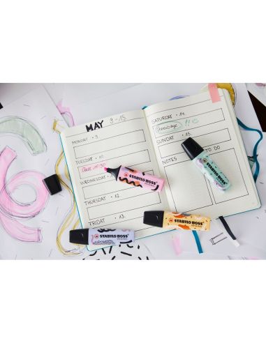 Rotulador Stabilo Boss Fluorescente Original Pastel By Ju Schnee Estuche De 4 Colores Surtidos