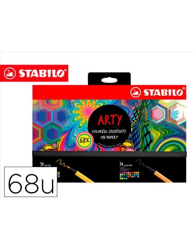 Rotulador Stabilo Acuarelable Pen 68/88 Arty Line Hero Estuche De Carton De 68 Unidades Surtidas