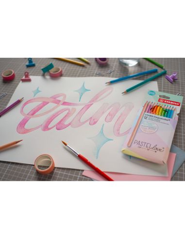 Lapices De Colores Stabilo Aquacolor Acuarelables Pastel Love Estuche Carton De 12 Colores Surtidos