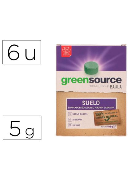 Limpiador De Suelos Bunzl Greensource Ecologico Pastilla De 5 Gr Paquete De 6 Unidades