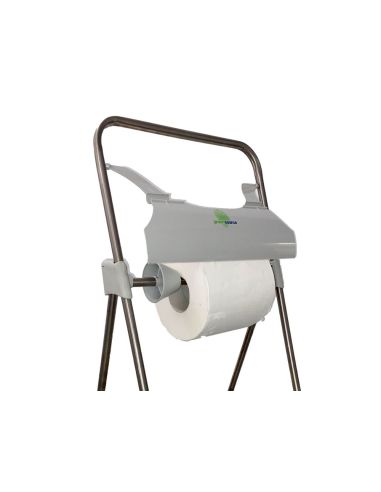 Portabobina Buznl Greensource Tripode Suelo Abs Reciclado Con Sierra De Corte Para Bobinas Papel Celulosa