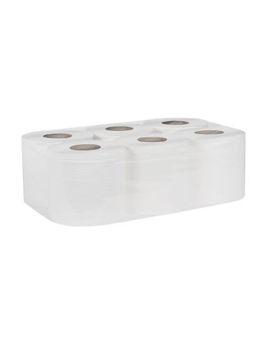 Papel Secamanos Bunzl Greensource 2 Capas Celulosa Blanca 200 Mm X 150 Mt Paquete De 6 Rollos