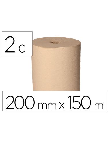 Papel Secamanos Bunzl Greensource Nature 2 Capas Celulosa Reciclada Kraft 200 Mm X 150 Mt Paquete De 6