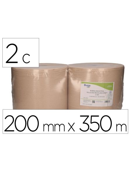 Papel Secamanos Bunzl Paquete De Dos Unidades Greensource Nature 2 Capas Celulosa Reciclada Kraft 200Mm X 350 Mt