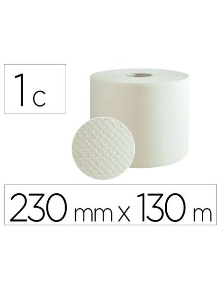 Papel Secamanos Bunzl Greensource Air Laid 1 Capa Celulosa Blanca 230 Mm X 130 Mt Paquete De 2 Rollos