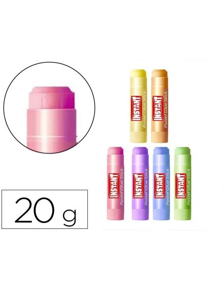 Pegamento En Barra Instant Colores Pastel 20 Gr