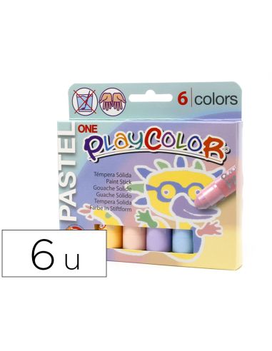 Tempera Solida En Barra Playcolor Pastel One Caja De 6 Unidades Colores Surtidos
