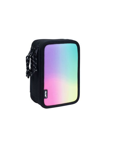 Plumier Escolar Milan Serie Sunset Triple Color Negro 195X55X130 Mm