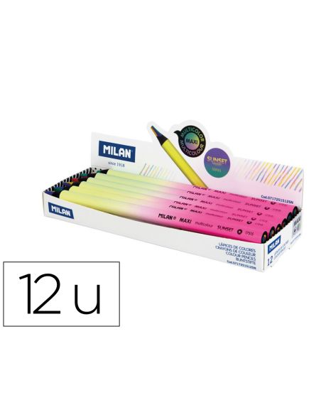 Lapices De Colores Milan Serie Sunset Redondo Multicolor Caja De 12 Unidades
