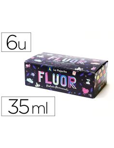 Pintura Acrilica La Pajarita Fluorescente 35 Ml Caja De 6 Unidades Colores Surtidos